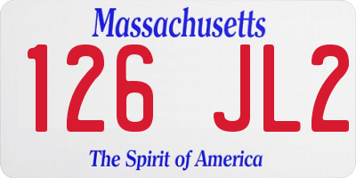 MA license plate 126JL2