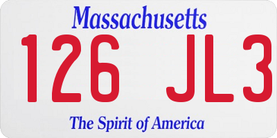 MA license plate 126JL3