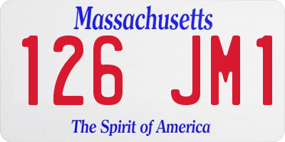 MA license plate 126JM1