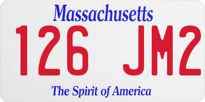 MA license plate 126JM2