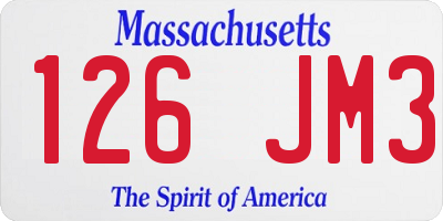 MA license plate 126JM3