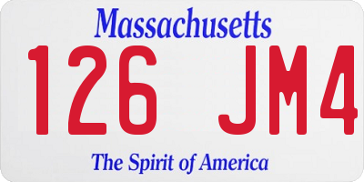 MA license plate 126JM4