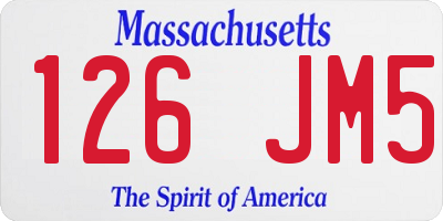 MA license plate 126JM5
