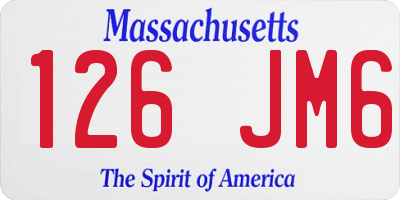 MA license plate 126JM6