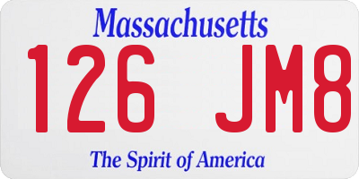 MA license plate 126JM8