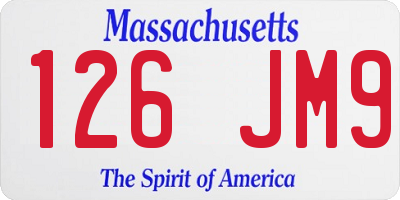 MA license plate 126JM9
