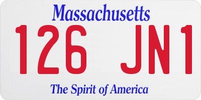 MA license plate 126JN1