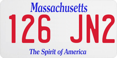 MA license plate 126JN2