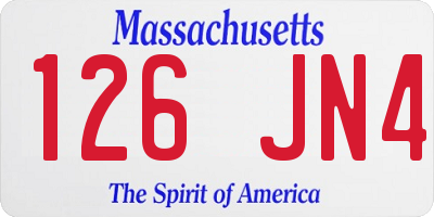 MA license plate 126JN4