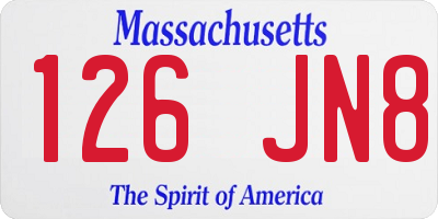 MA license plate 126JN8