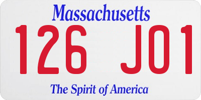 MA license plate 126JO1