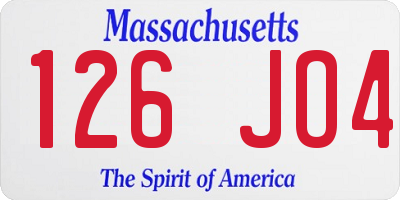 MA license plate 126JO4