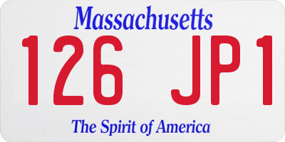 MA license plate 126JP1
