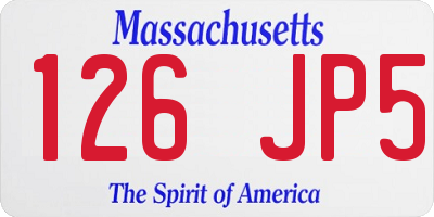 MA license plate 126JP5