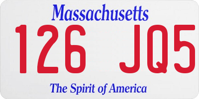 MA license plate 126JQ5