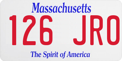 MA license plate 126JR0
