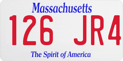 MA license plate 126JR4