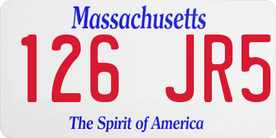 MA license plate 126JR5