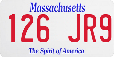 MA license plate 126JR9
