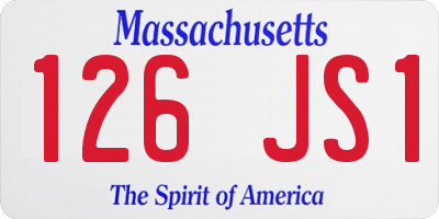 MA license plate 126JS1