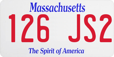 MA license plate 126JS2