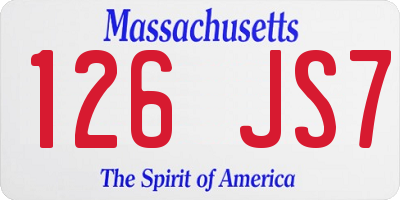 MA license plate 126JS7