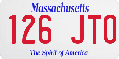 MA license plate 126JT0