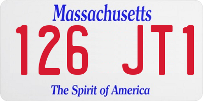 MA license plate 126JT1