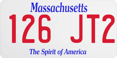 MA license plate 126JT2
