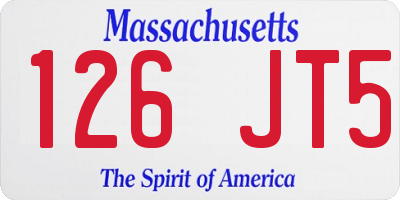 MA license plate 126JT5