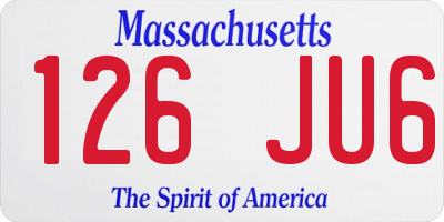 MA license plate 126JU6