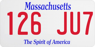 MA license plate 126JU7