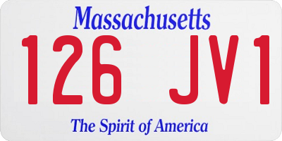 MA license plate 126JV1