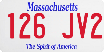 MA license plate 126JV2