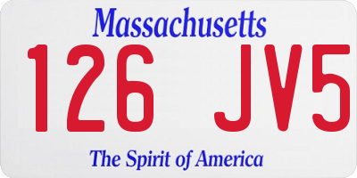 MA license plate 126JV5