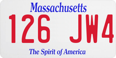 MA license plate 126JW4