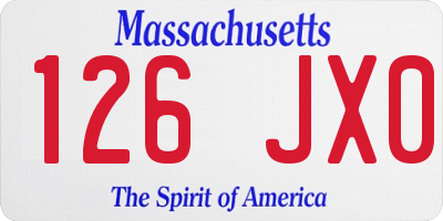 MA license plate 126JX0