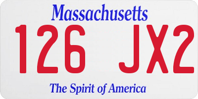 MA license plate 126JX2