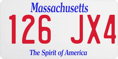 MA license plate 126JX4