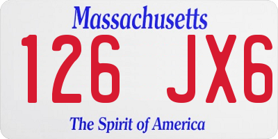 MA license plate 126JX6