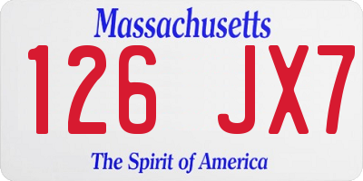 MA license plate 126JX7