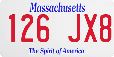 MA license plate 126JX8