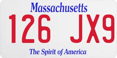 MA license plate 126JX9