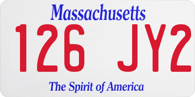 MA license plate 126JY2