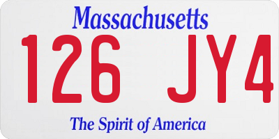 MA license plate 126JY4