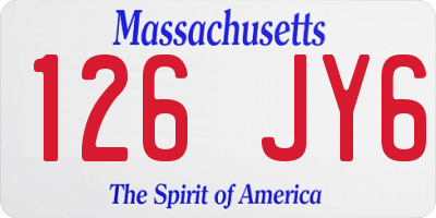 MA license plate 126JY6