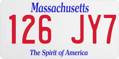 MA license plate 126JY7