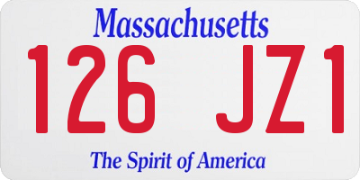 MA license plate 126JZ1