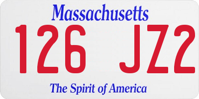 MA license plate 126JZ2