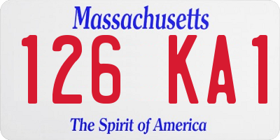 MA license plate 126KA1